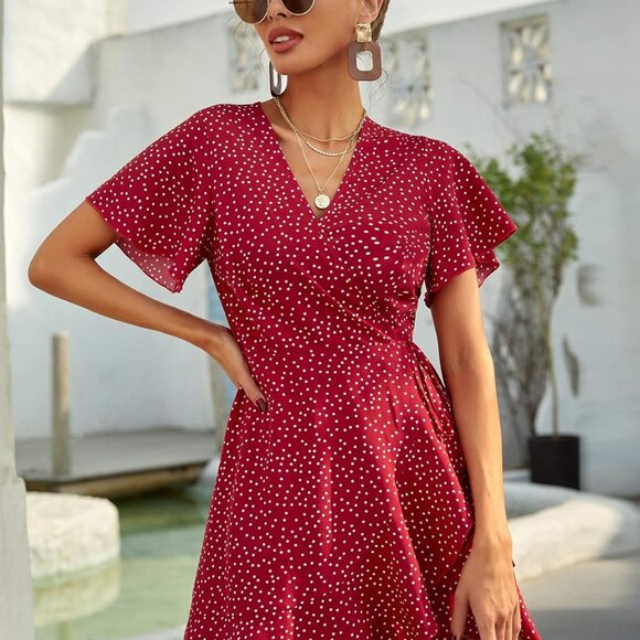 Red and white polka dot dress - Picture 7 of 7